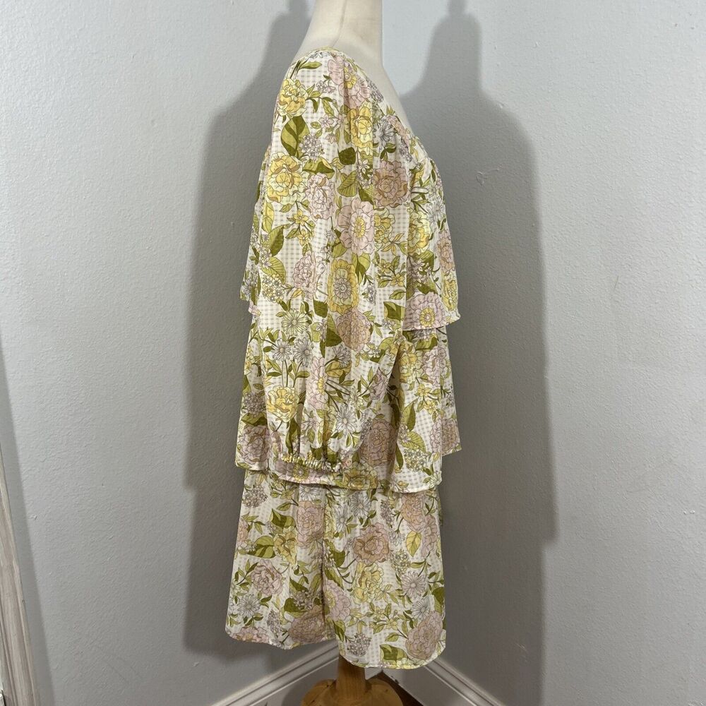 Who What Wear Dress Womens Medium Tiered Floral Cottagecore Fairy Vacation‎ - Picture 5 of 16